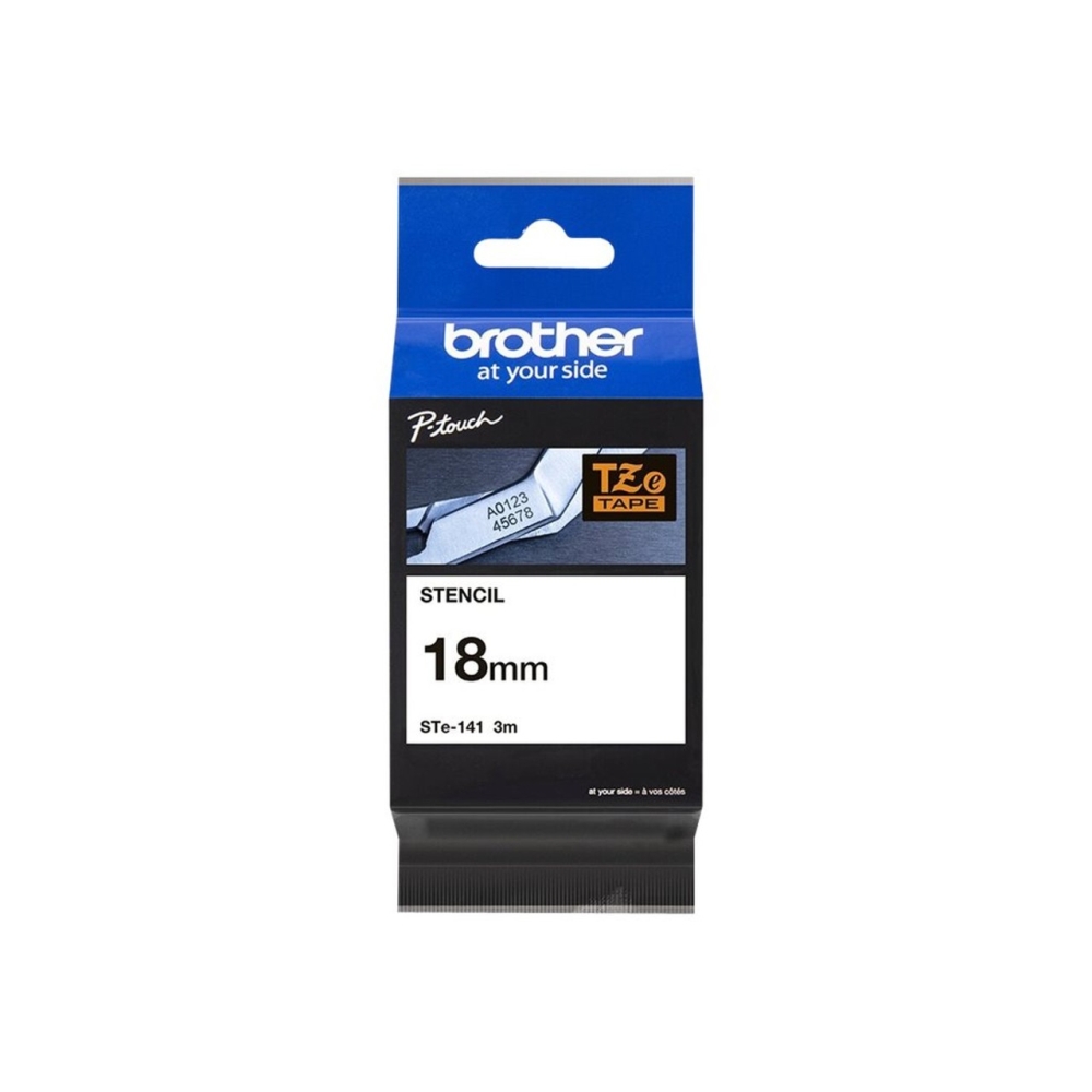 Original Brother STE-141 Schriftband 18mm/3m Schwarz auf Gelb