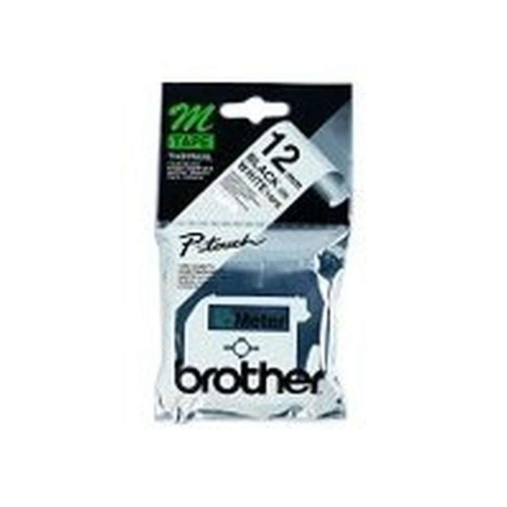 Original Brother M-K231SBZ Schriftband 12mm/4m Schwarz auf Weiss
