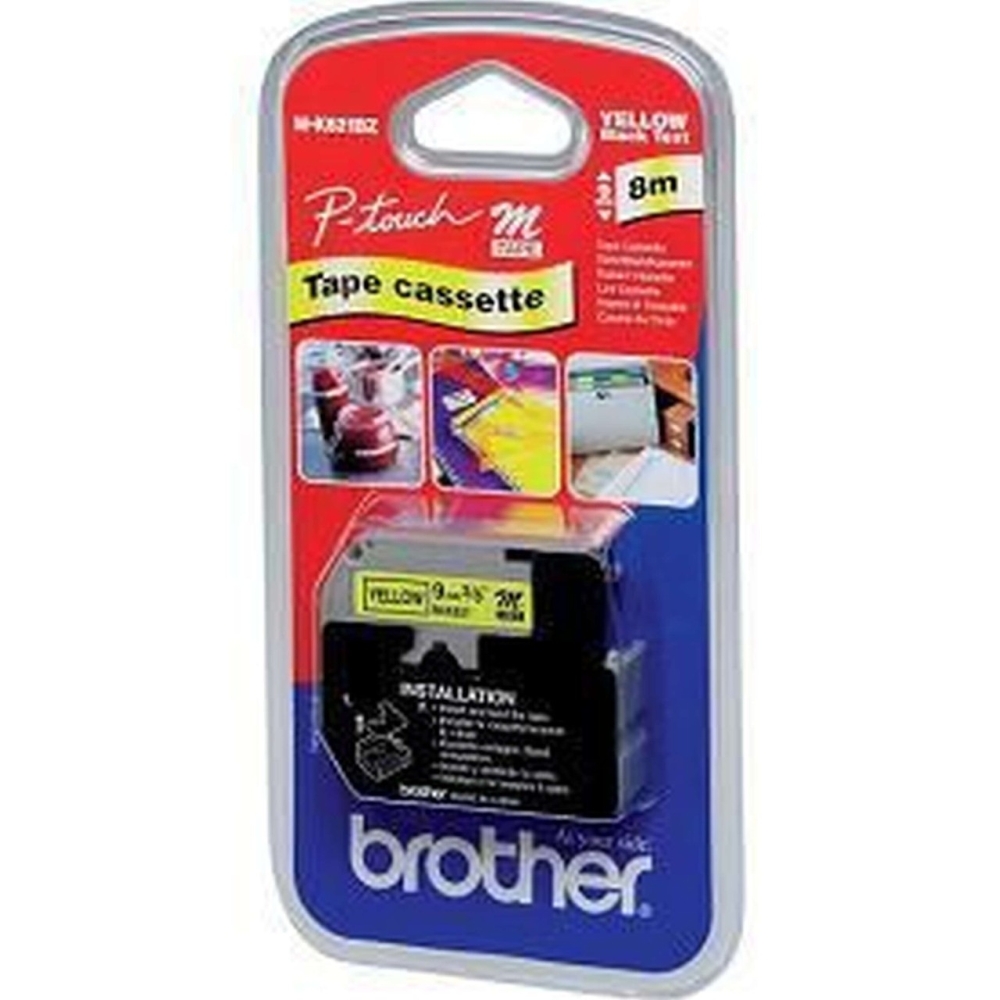 Original Brother MK-621BZ Schriftband 9mm/8m Schwarz auf Blau